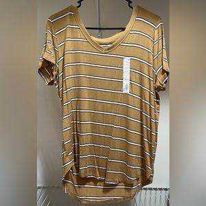 Yellow and white top